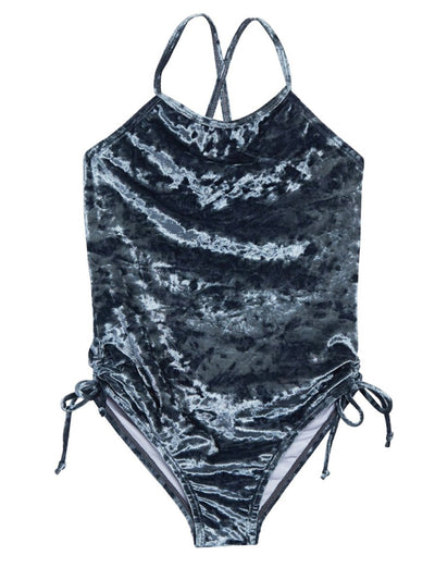 CRUSHED VELVET ONE PIECE SWIMSUIT