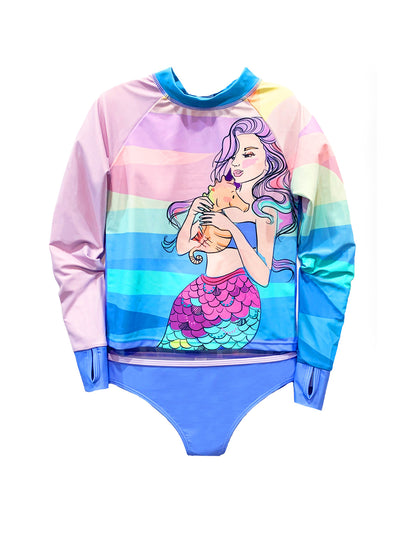 Mermaid Rash Guard Swimsuit Set