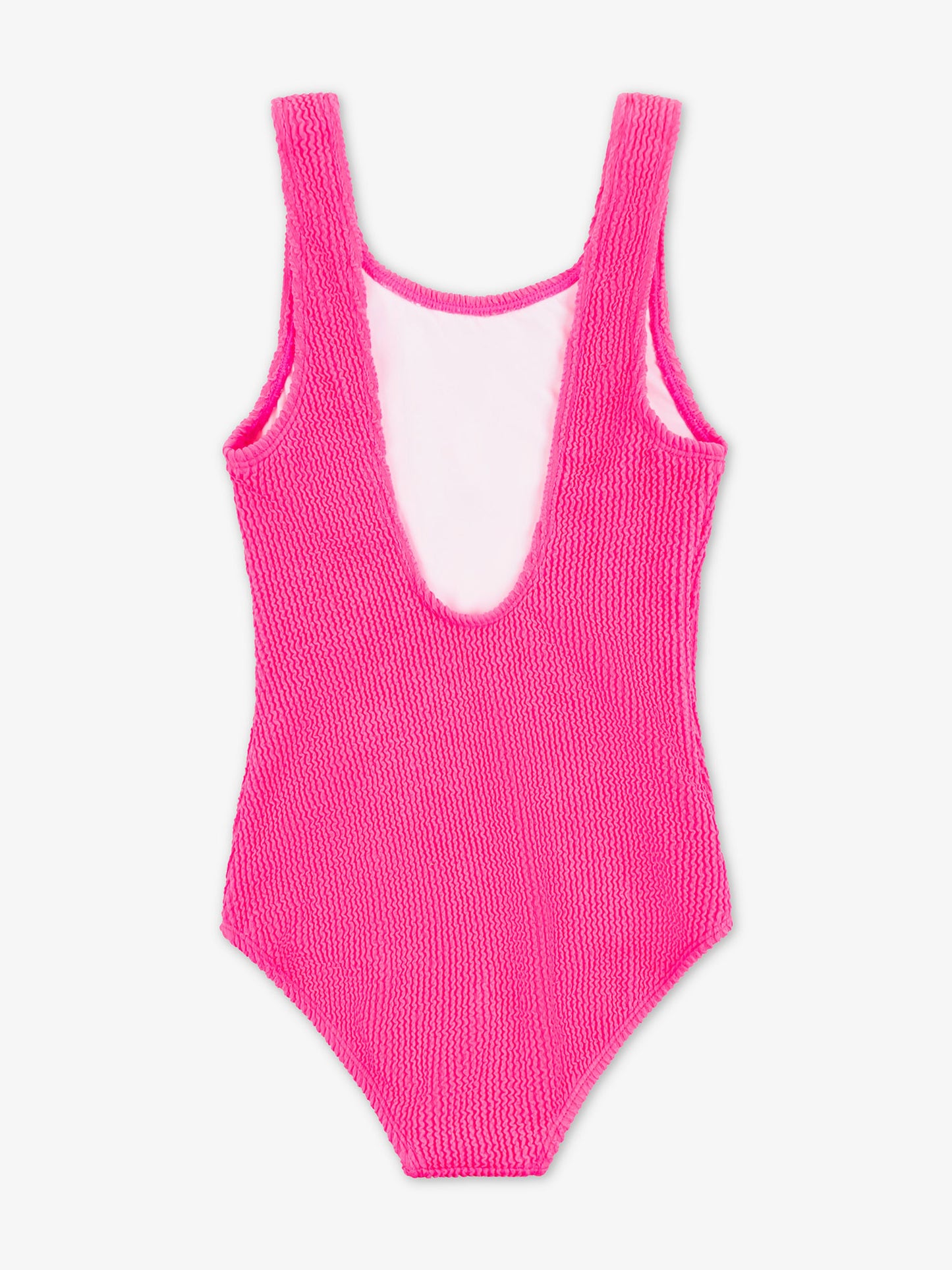 Square Neck One Piece Swimsuit with Crinkle Texture Fabric