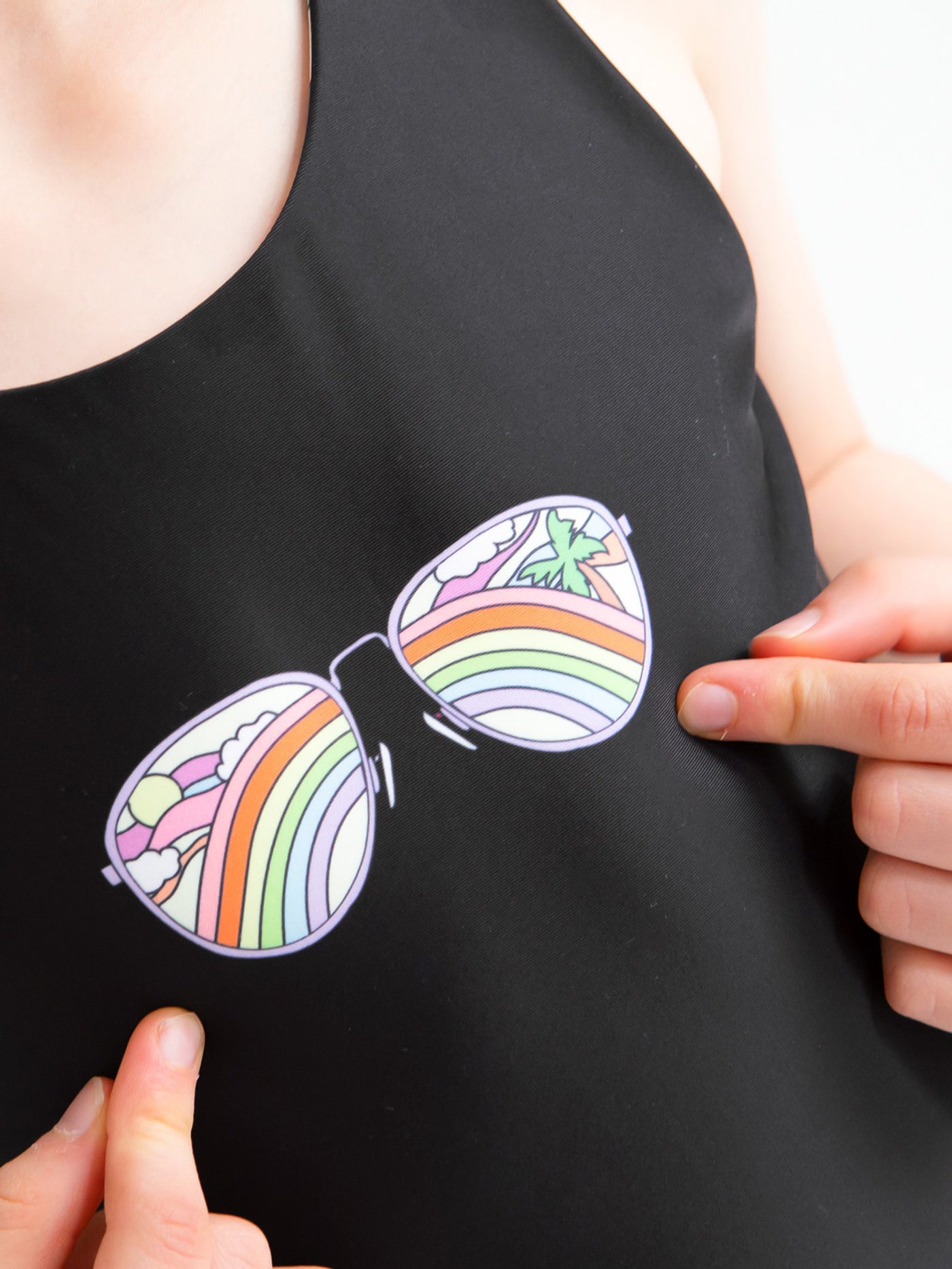 Reversible Rainbow Sunglasses One Piece Swimsuit