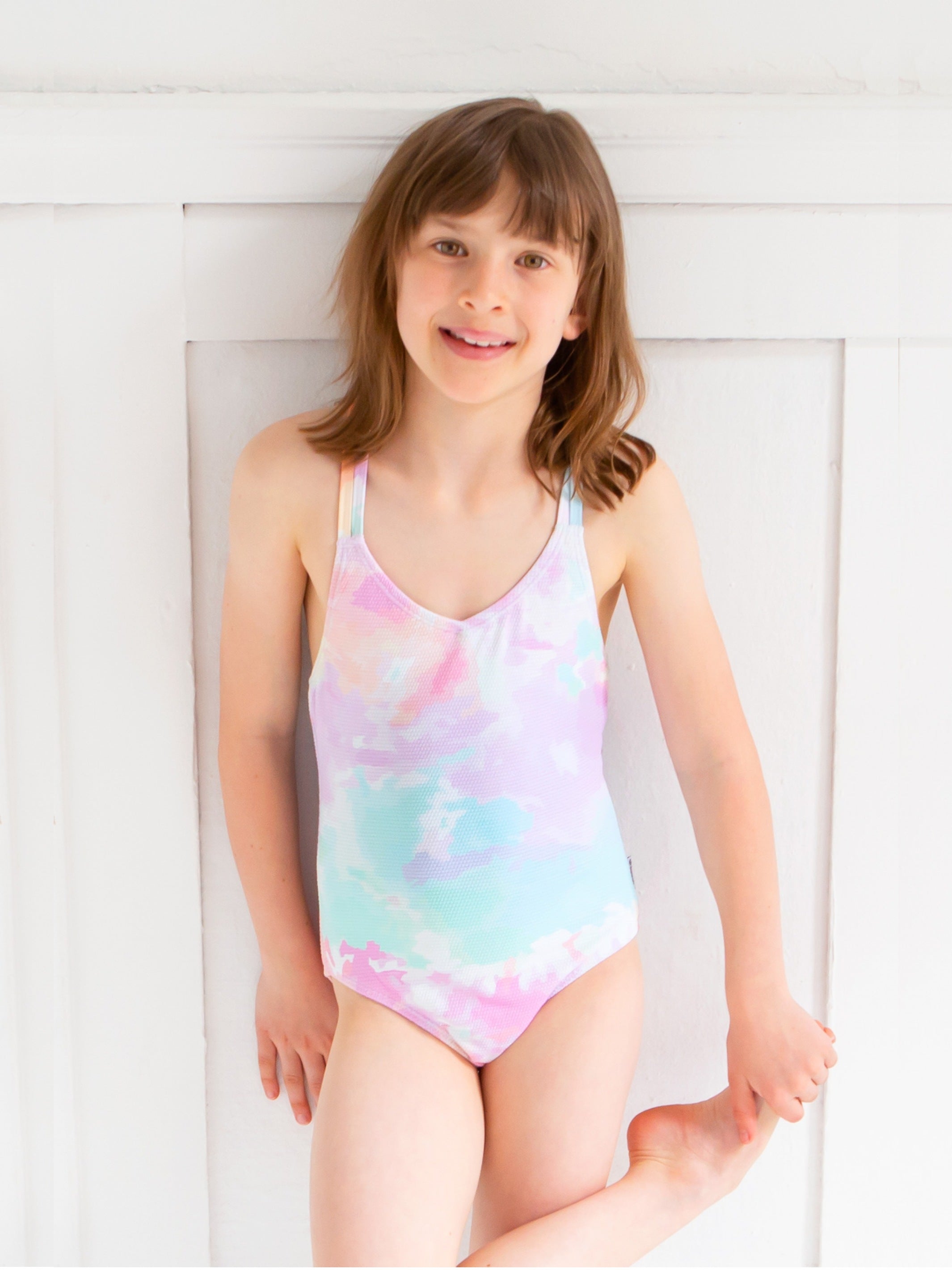 Rosey - Pastel Watercolor One Piece Swimsuit